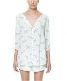Camisa branca com estampas de zebrinha